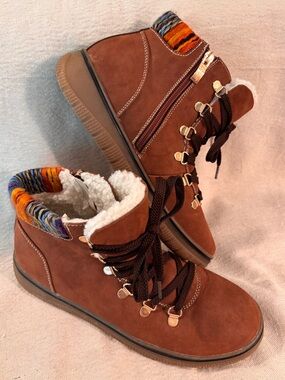 Bjorndal Everly Brown faux suede ankle boots